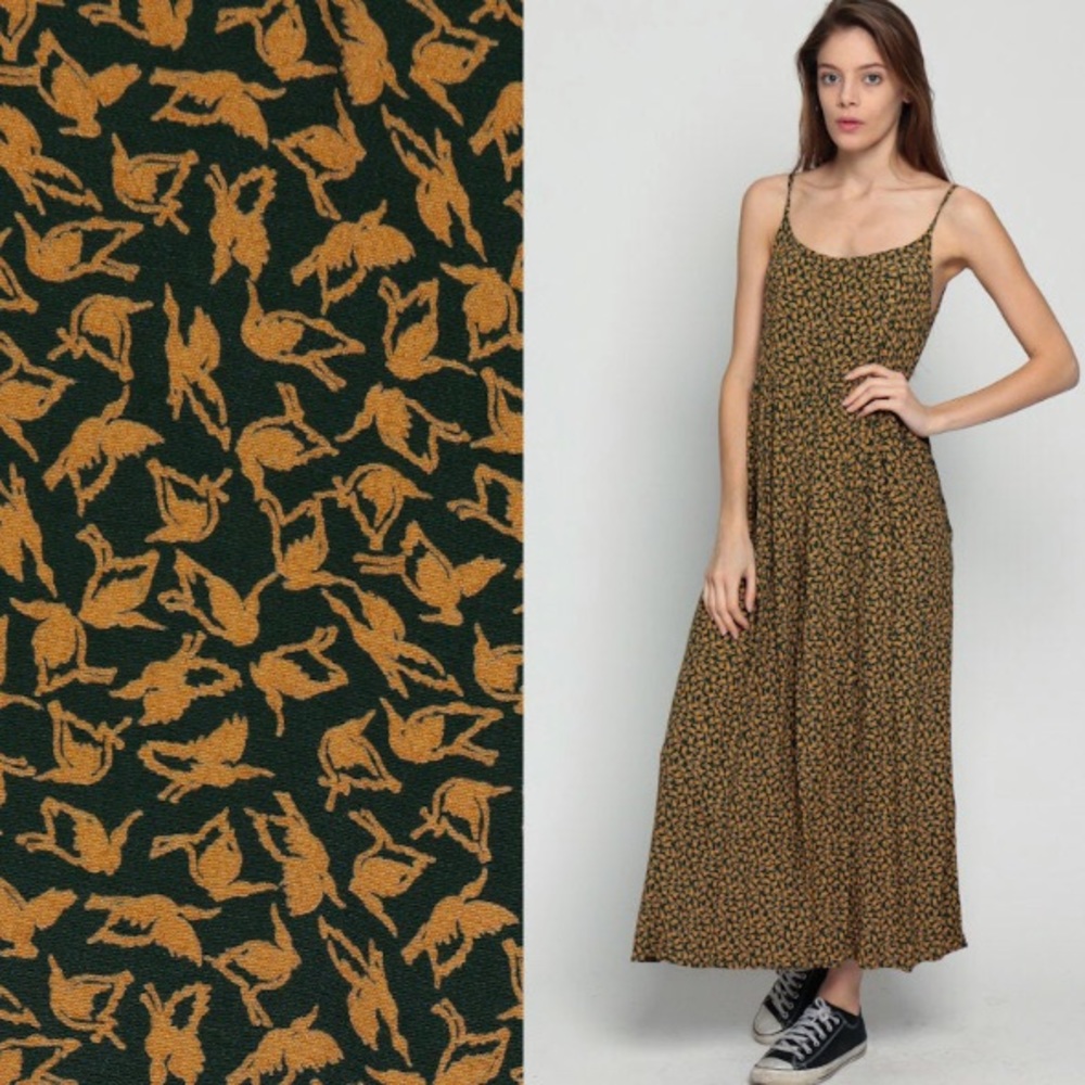 Vintage 90s bird print dress